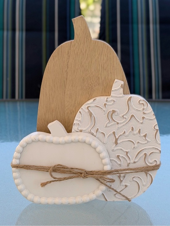 Hobby Lobby Other - Hobby Lobby Pumpkin Trio Wooden Table Decoration